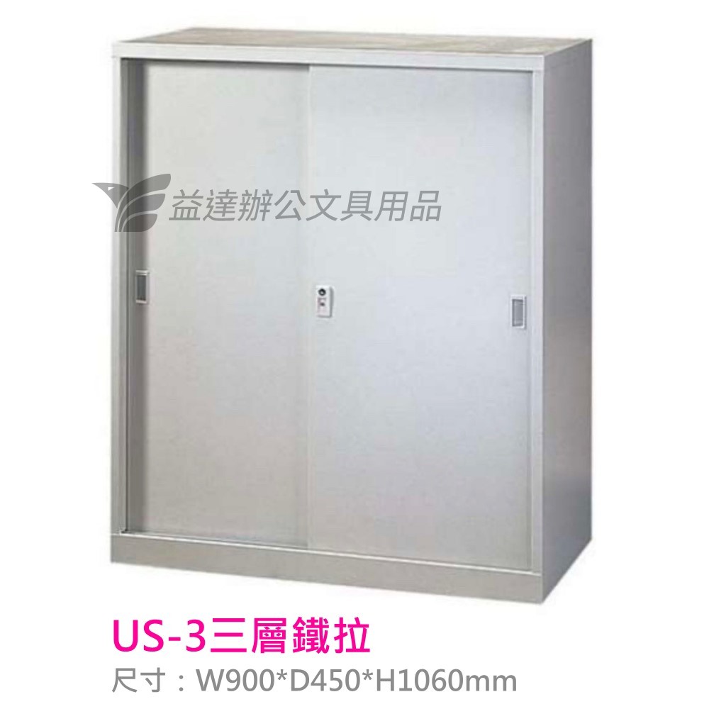 US-3、三層鐵拉門  理想櫃